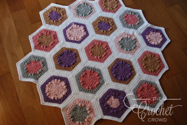 Springtime Hexagon Blanket Crochet Pattern Springtime Hexagon Blanket Crochet Pattern