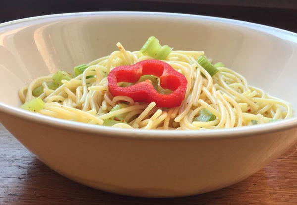 Celery and Chilli Spaghetti Celery and Chilli Spaghetti