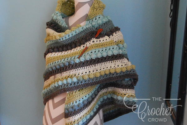 Springtime Bobble Stitch Crochet Shawl Pattern