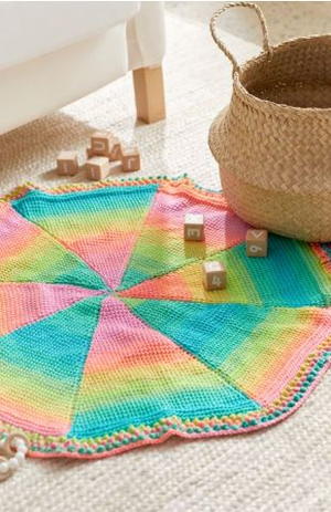 Pastel Rainbow Crochet Baby Blanket