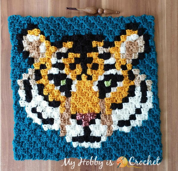 Tigris the Siberian Tiger - C2C Square - Wildlife Graphghan "Tigris, the Siberian Tiger" - C2C Square - Wildlife Graphghan