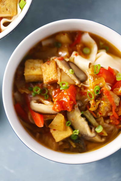 Japanese Udon Noodles with Kimchi Miso Broth Japanese Udon Noodles with Kimchi Miso Broth