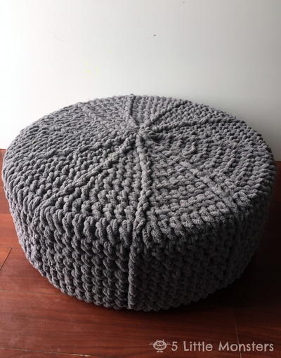 Double Crochet Mini Round Ottoman