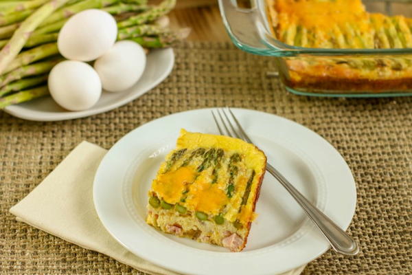 Basic Crustless Quiche with Ham and Asparagus Basic Crustless Quiche with Ham and Asparagus