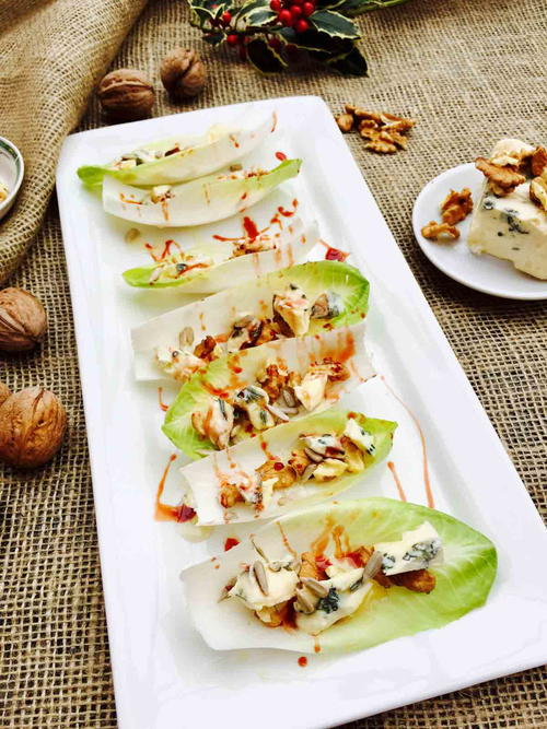 Blue Cheese Walnut and Dates Syrup Little Boats Blue Cheese Walnut and Dates Syrup Little Boats