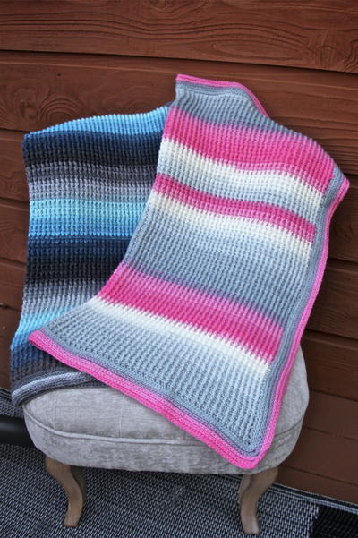 Aurora Skies Ribbed Crochet Baby Blanket Aurora Skies Ribbed Crochet Baby Blanket