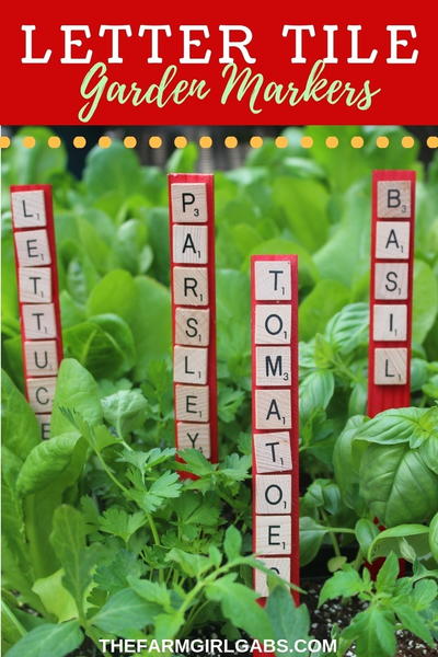 Letter Tile Garden Markers Letter Tile Garden Markers