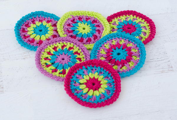 Kaleidoscope Crochet Coasters Kaleidoscope Crochet Coasters