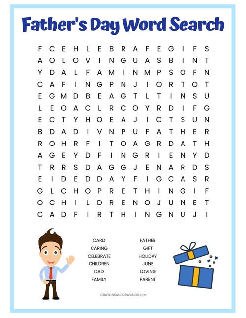Fathers Day Word Search Printable Father’s Day Word Search Printable