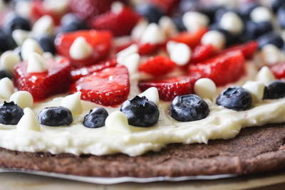 Red, White & Blue Brownie Pizza