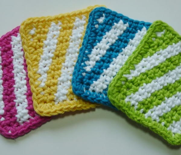 Striped Summer Coasters Striped Summer Coasters