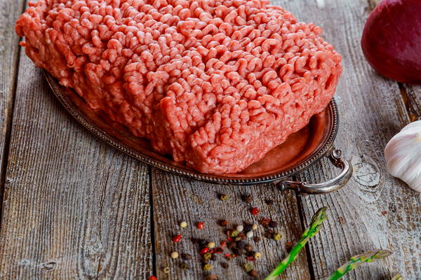 A platter of ground beef