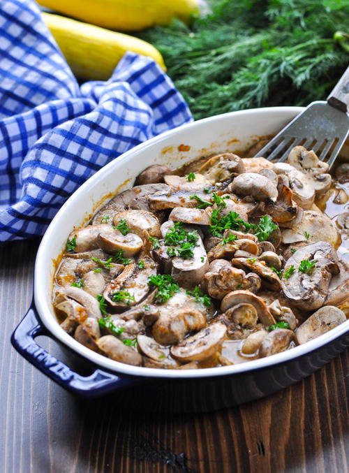 Dump-and-Bake Chicken and Mushrooms Dump-and-Bake Chicken and Mushrooms