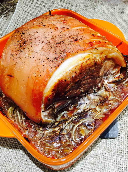 Roast Pork in a Bath of Beer and a Bed of Mixed Onions Roast Pork in a Bath of Beer and a Bed of Mixed Onions