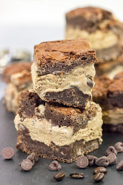 Mocha Ice Cream Brownie Sandwiches Mocha Ice Cream Brownie Sandwiches