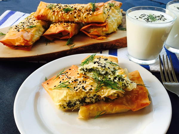 Feta and Ricotta Cheese with Spinach and Dill Filo Wraps Feta and Ricotta Cheese with Spinach and Dill Filo Wraps