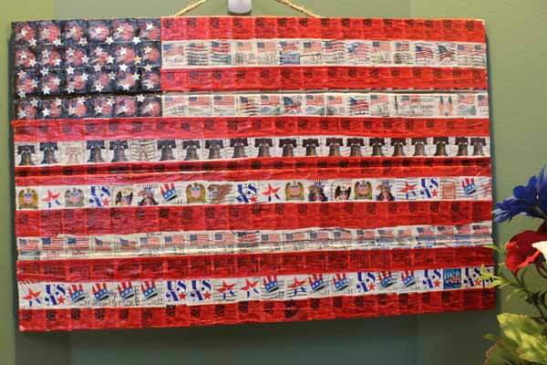 Patriotic Postage Stamp Flag Plaque Patriotic Postage Stamp Flag Plaque