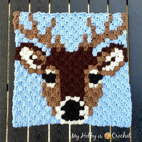 Deer Stag C2C Square - Wildlife Graphghan Deer Stag C2C Square - Wildlife Graphghan