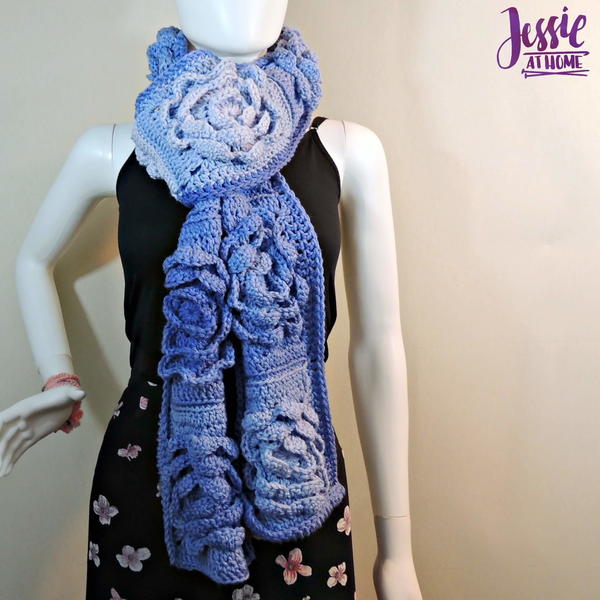 Flower Granny Square Bloom Crochet Scarf Flower Granny Square Bloom Crochet Scarf