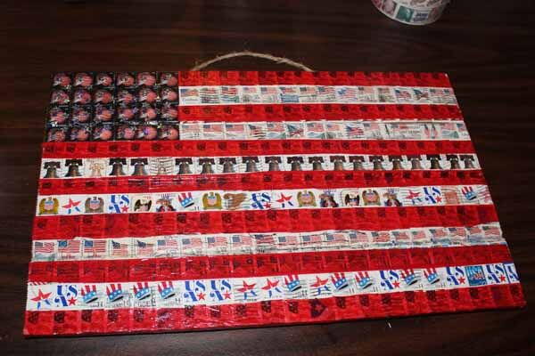 Patriotic Postage Stamp Flag Plaque Patriotic Postage Stamp Flag Plaque