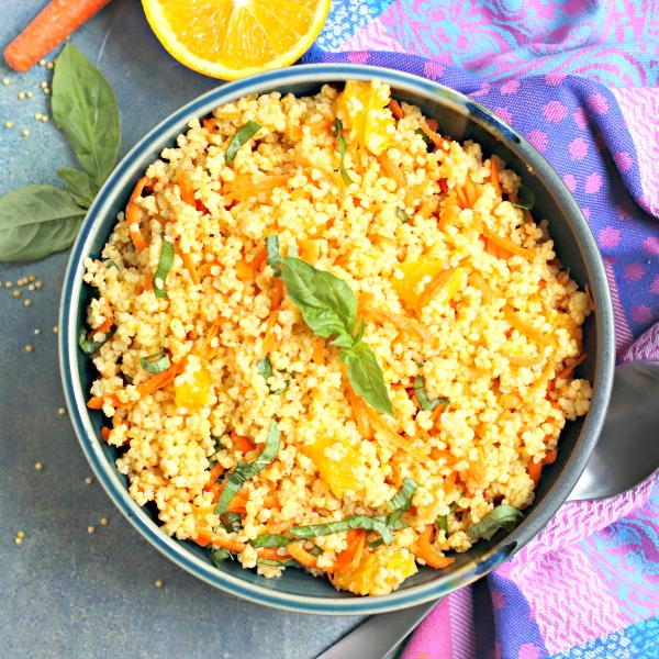 Grain Salad with Orange Carrots and Basil Grain Salad with Orange, Carrots, and Basil
