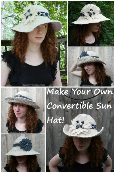 DIY Sun Hat Made With Twisted Strips of Fabric