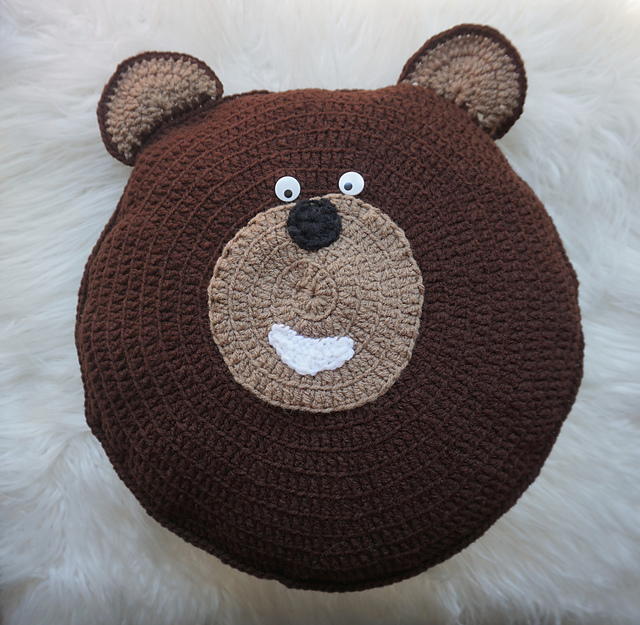 crochet bear pillow