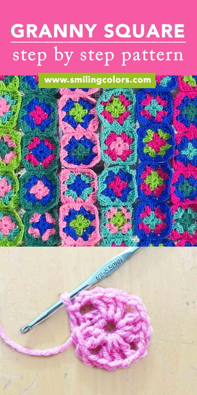 Basic Granny Square Pattern with Step by Step Photos