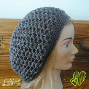 Pewter Puff Stitch Slouchy Hat