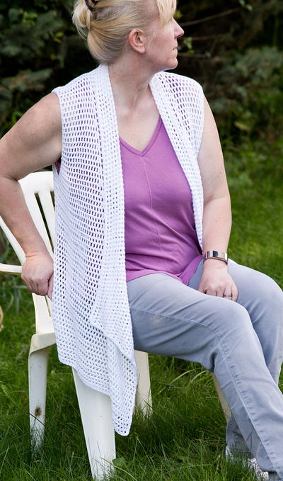 Cotton Bamboo Drape Front Vest Cotton Bamboo Drape Front Vest