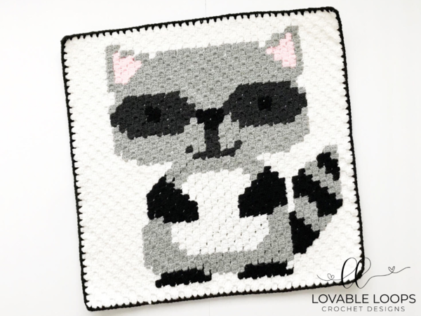 Raccoon c2c Baby Blanket Raccoon c2c Baby Blanket