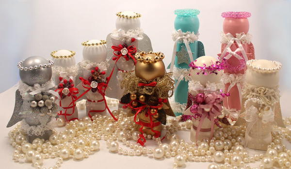 Glittery Spindle Angels Glittery Spindle Angels