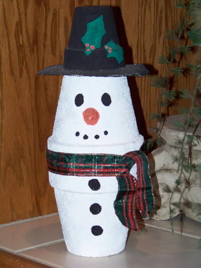 Kids' Clay Pot Snowman