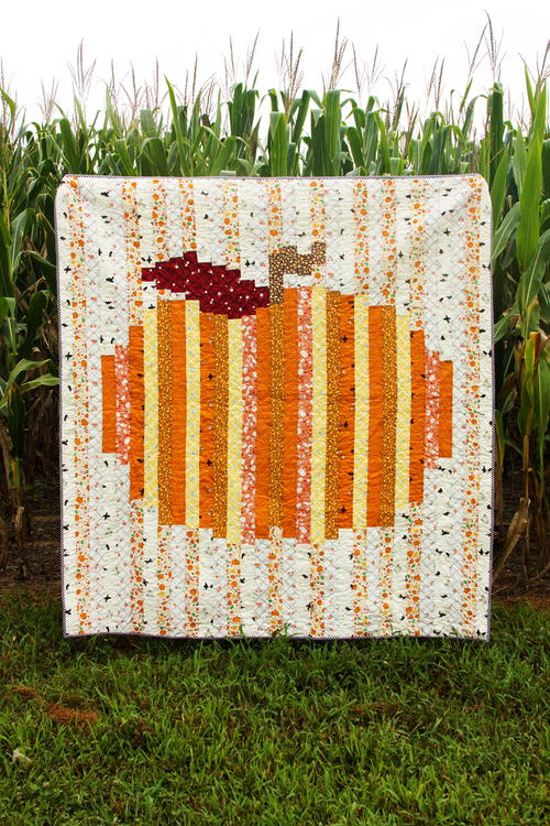 Colorful Strip Pumpkin Quilt Colorful Strip Pumpkin Quilt
