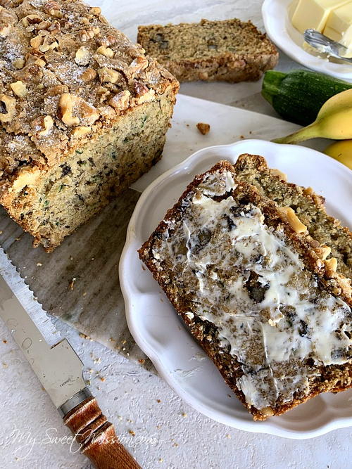 Sugar-Crusted Walnut Zucchini Banana Bread Sugar-Crusted Walnut Zucchini Banana Bread