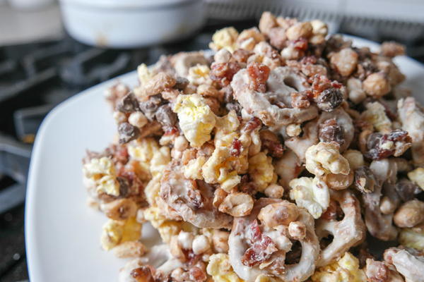 White Chocolate Bacon Snack Mix