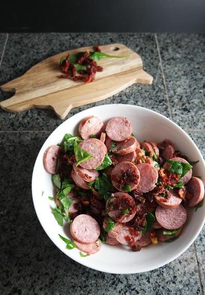 Green and Red Summer Sausage Salad Green and Red Summer Sausage Salad
