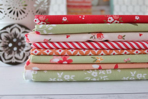Sewing Inspiration - image shows a stack of folded fabric.