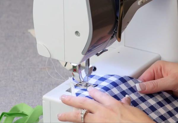Example of how to sew top stitching.