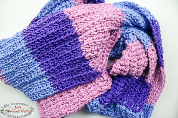 Tri-Color Tunisian Scarf Tri-Color Tunisian Scarf