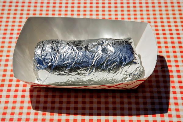 Burrito wrapped in foil
