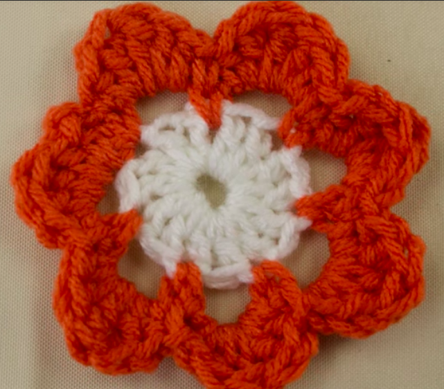 How to Crochet a Two Colored Flower How to Crochet a Two Colored Flower