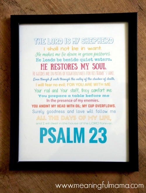 Psalm 23 Printable Wall Art Psalm 23 Printable Wall Art