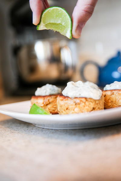 Taco-Inspired Fish Patties with Coconut Lime Sauce Taco-Inspired Fish Patties with Coconut Lime Sauce