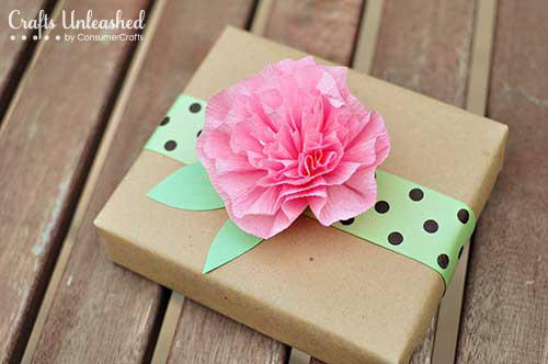 Crepe Paper Flower Gift Topper Crepe Paper Flower Gift Topper