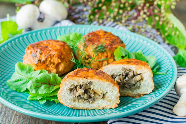Mushroom Stuffed Chicken Meatballs Mushroom Stuffed Chicken Meatballs