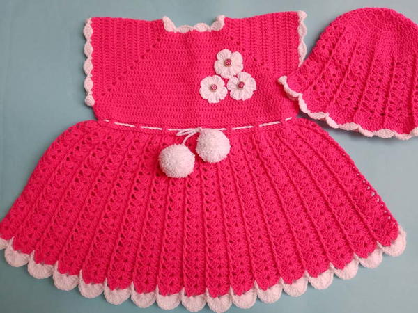 Crocheted Sleeveless Baby Dress Crocheted Sleeveless Baby Dress