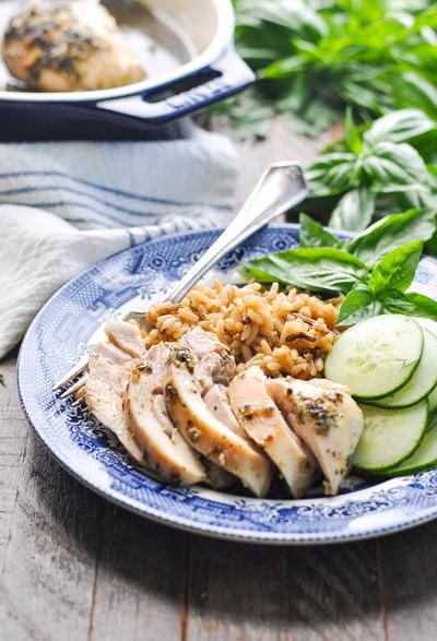 Dump-and-Bake Pesto Chicken