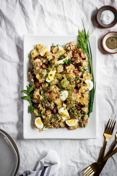 Potato Salad with Caramelized Onions Fresh Herbs Potato Salad with Caramelized Onions & Fresh Herbs