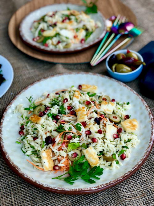 All Seasons Orzo Halloumi and Olive Salad All Seasons Orzo Halloumi and Olive Salad